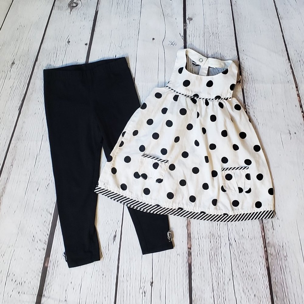 Adorable Polka Dot & Bow Matching Outfit